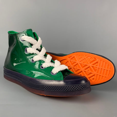 CONVERSE X J.W ANDERSON Size 10.5 Green & Navy White Color Block High Top Sneakers