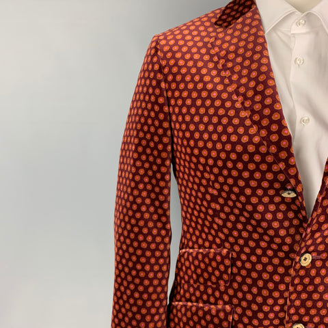 TED BAKER Abrigo deportivo con solapa de muesca de algodón y terciopelo rosa marrón talla 40