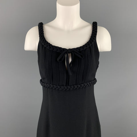 MOSCHINO Talla 8 Vestido de cóctel con cintura imperial de rayón negro