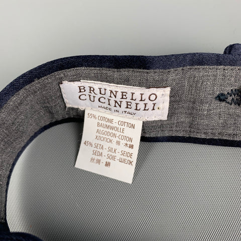 BRUNELLO CUCINELLI Pajarita de seda y algodón azul marino