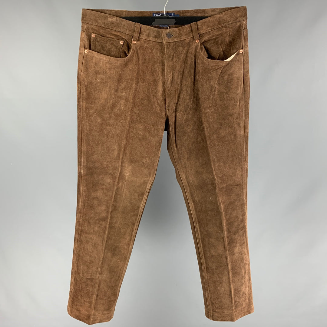 POLO by RALPH LAUREN Size 38 Brown Suede Casual Pants