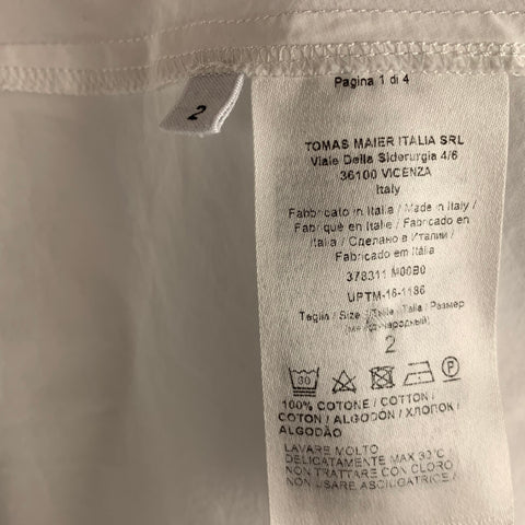 TOMAS MAIER Taille M Chemise à manches longues boutonnée en coton uni blanc