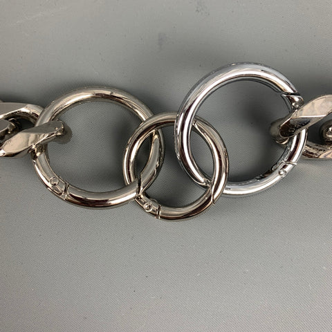 Silver Chain Link Metal Double Layer Necklace