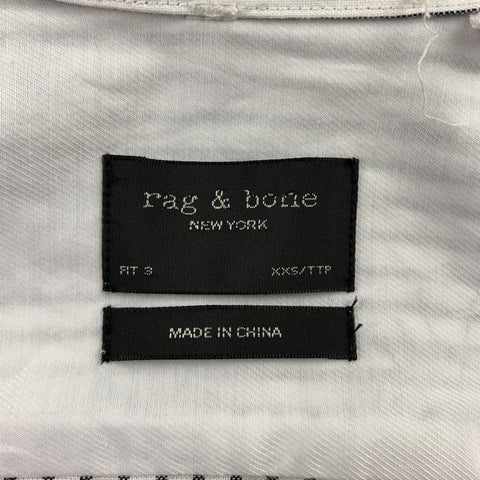RAG & BONE Size S White & Black Stripe Cotton / Linen Short Sleeve Shirt