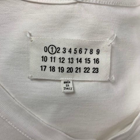 MAISON MARGIELA Size S White Jersey Cut Out Cotton Casual Top