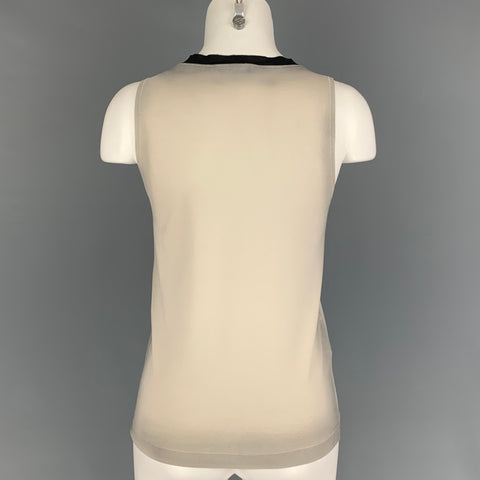 PRADA Size S Beige Black Silk Ombre Sleeveless Dress Top