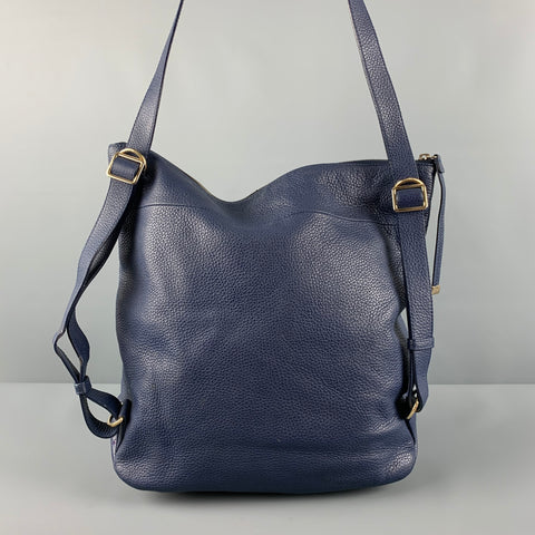 FURLA Navy Pebble Grain Leather Shoulder Bag Handbag