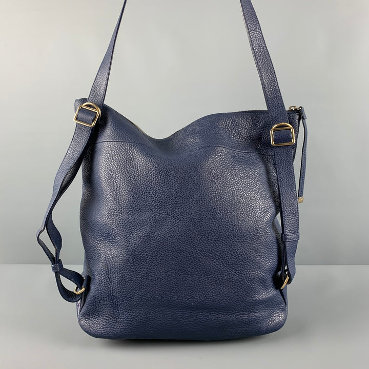 FURLA Navy Pebble Grain Leather Shoulder Bag Handbag
