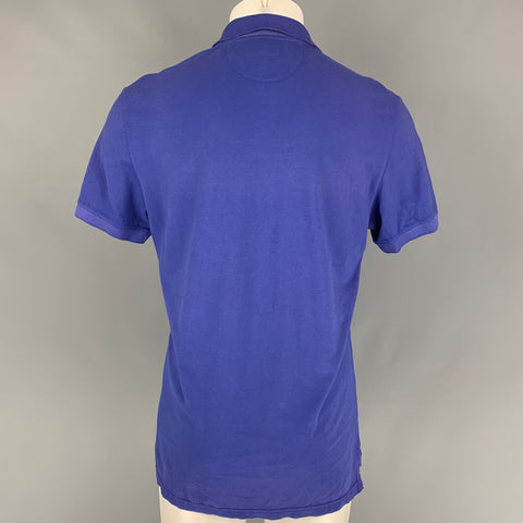 ISAIA Size M Blue Orange Embroidery Cotton Short Sleeve Polo