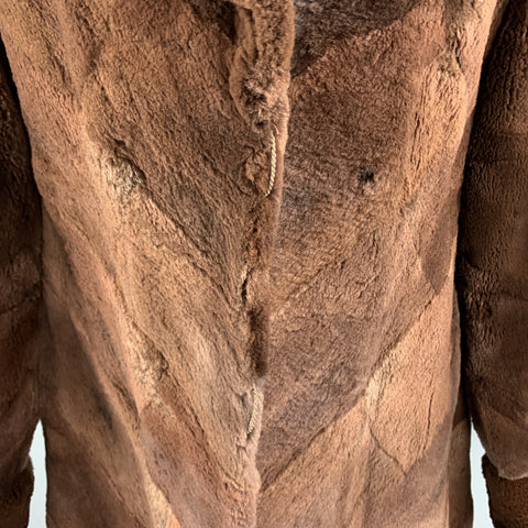 NEIMAN MARCUS ZUKISize L Brown Muskrat Fur Vintage Coat