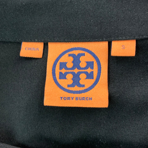 TORY BURCH Size S Black Silk Solid Button Up Shirt Blouse