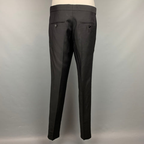 DSQUARED2 Size 42 Black Wool / Silk Peak Lapel Tuxedo Suit