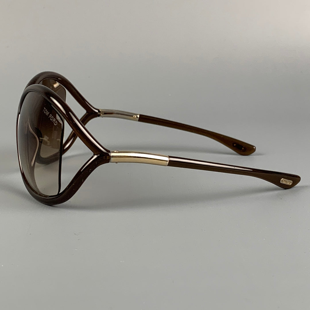 TOM FORD Brown & Gold Acetate Sunglasses