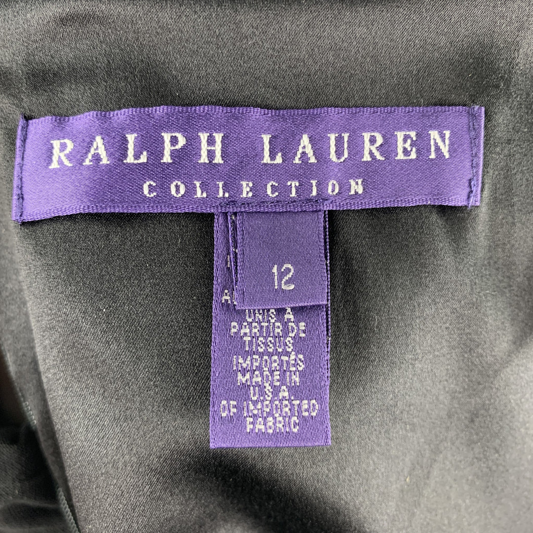 RALPH LAUREN Talla 12 Vestido con estilo y cuello barco de lana negra