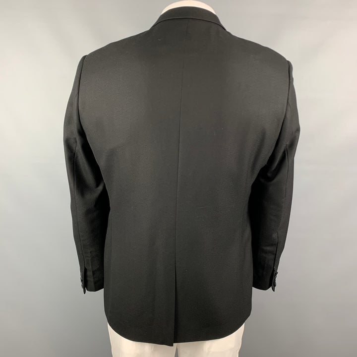 SANDRO Taille 44 Manteau de sport à revers en laine noire pour smoking