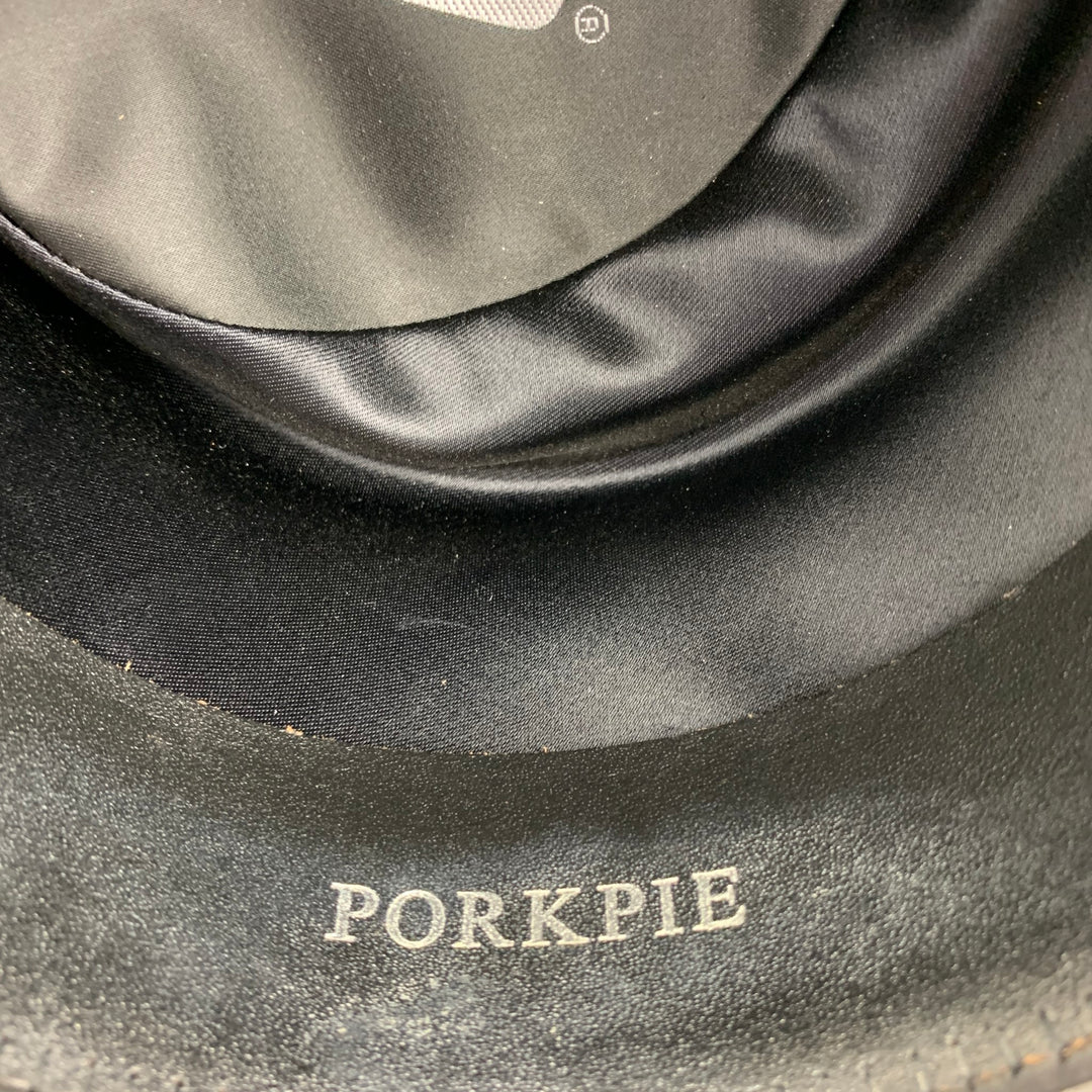 BAILEY Size 7.5 Grey & Black Felt Porkpie Hat
