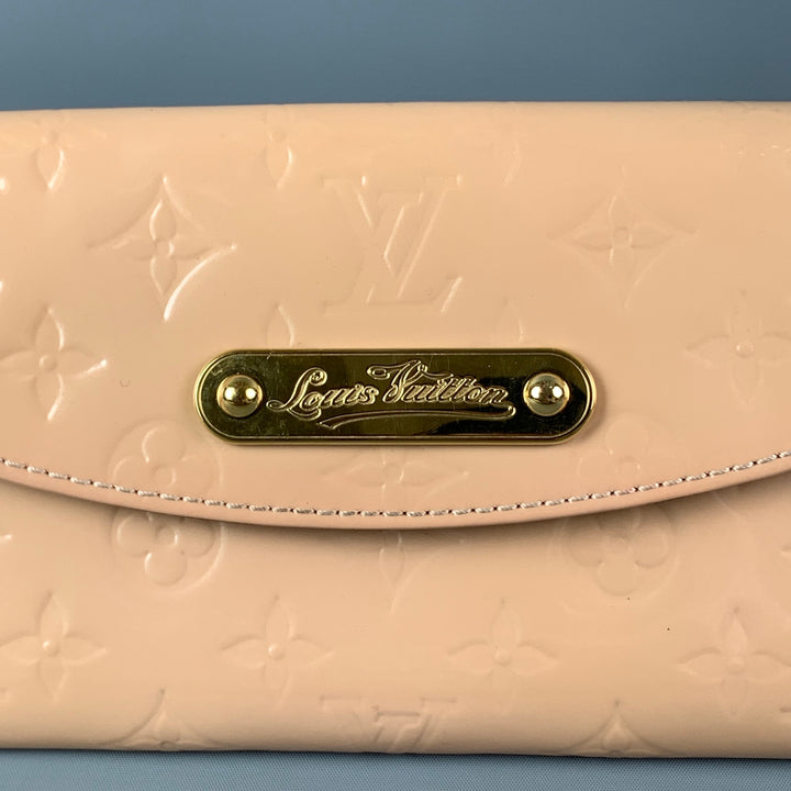 LOUIS VUITTON Vernis Sunset Blvd Bolso de mano de charol en relieve beige