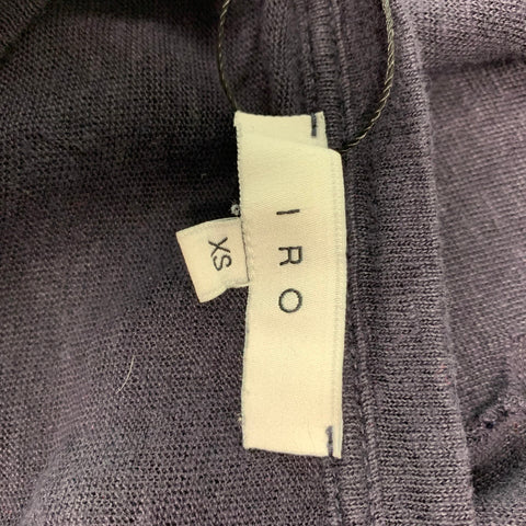 IRO Size XS Navy Distressed Linen Crew-Neck T-shirt