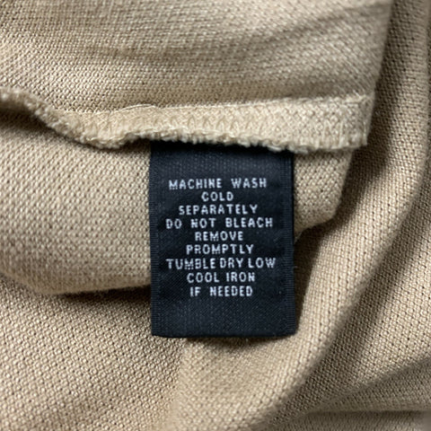 RALPH LAUREN Size S Beige Solid Cotton &  Elastane One pocket Polo