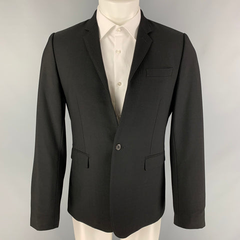 LAD MUSICIAN Talla 36 Abrigo deportivo negro con solapa de muesca