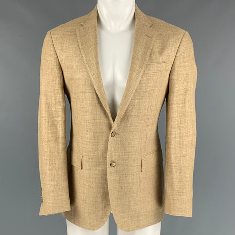 POLO by RALPH LAUREN Size 40 Beige Silk Linen Sport Coat
