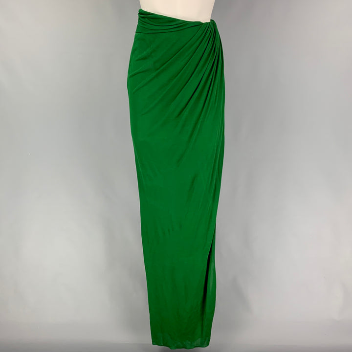 BRANDON MAXWELL Size 2 Green Rayon Wrap Skirt