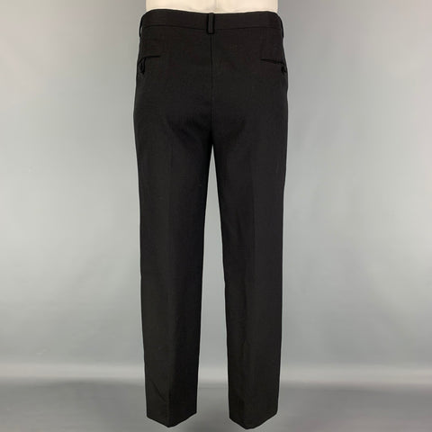 BAND OF OUTSIDERS Size 42 Black Woven Wool Notch Lapel Suit