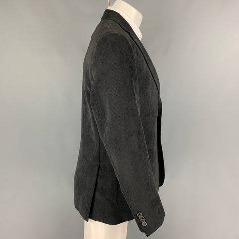 SAKS FIFTH AVENUE Size 40 Slate Corduroy Polyester Polyamide Sport Coat