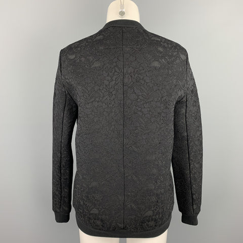 GIVENCHY Size S Black Lace Polyester Blend Crew-Neck Pullover