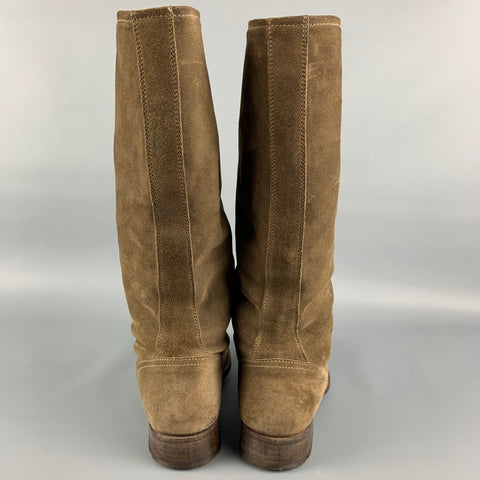 Botas hasta la rodilla sin cierres de piel de oveja color topo talla 7,5 de NDC