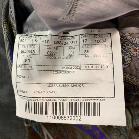 ETRO Size 40 Grey Brown Stripe Cotton Single breasted Sport Coat