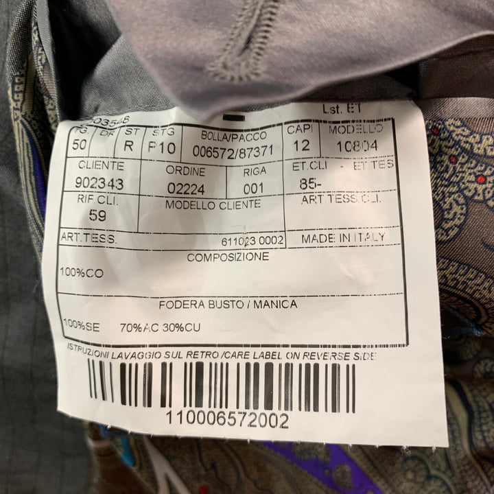 ETRO Size 40 Grey Brown Stripe Cotton Single breasted Sport Coat