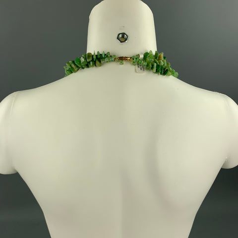 VINTAGE Green Periodt Stone Layered Necklace