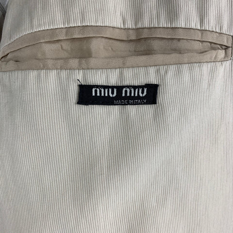 MIU MIU Talla 42 Abrigo deportivo de algodón beige con un solo botón