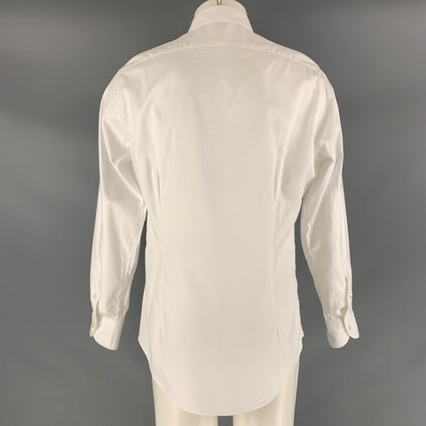 SUITSUPPLY Taille M Chemise à manches longues boutonnée en coton uni blanc