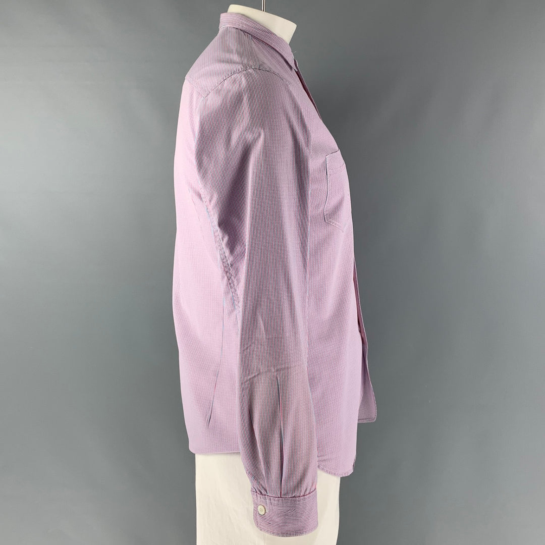 JUNYA WATANABE Size XL Pink Blue Checkered Button Down Long Sleeve Shirt