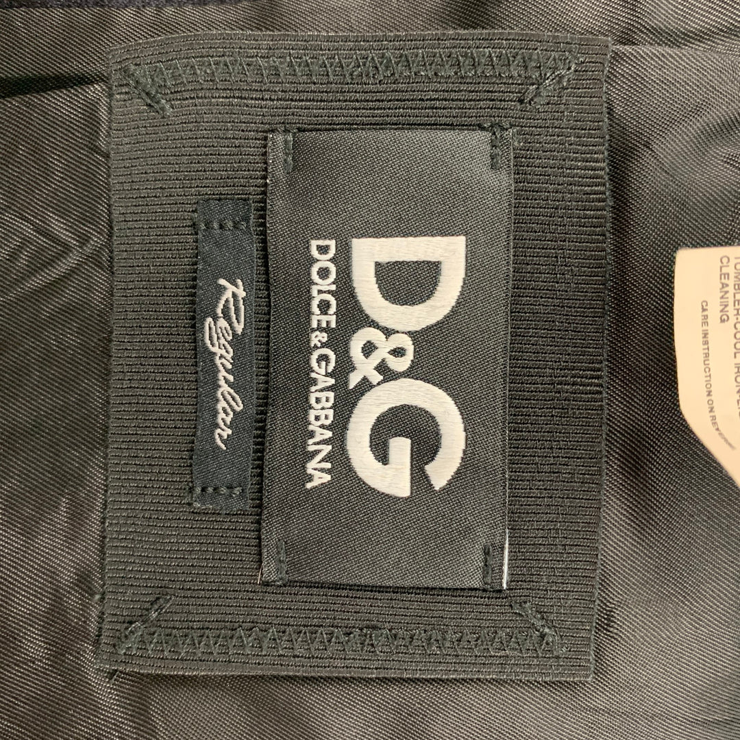 D&G by DOLCE & GABBANA Size 36 Black Jacquard Acetate Blend Peak Lapel Sport Coat