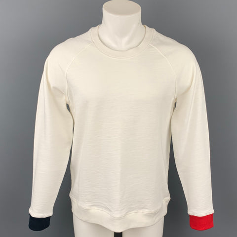 BAND OF OUTSIDERS Size L Cream Cotton Crew-Neck Sweatshirt