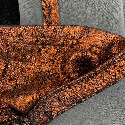 HAIDER ACKERMANN Size S Copper & Black Stretch Crackled Leggings