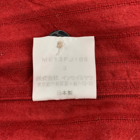 ISSEY MIYAKE Size L Brick Two Toned Cotton Button Up Long Sleeve Shirt