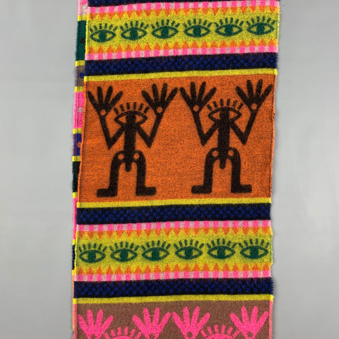 WALTER VAN BEIRENDONCK Multi-Color Print Wool Scarf
