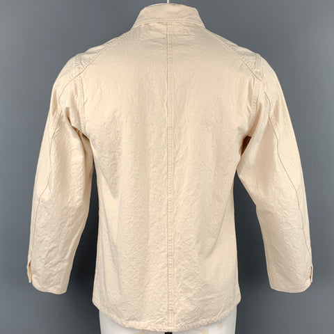 SEUVAS Size L Beige Cotton Worker Jacket