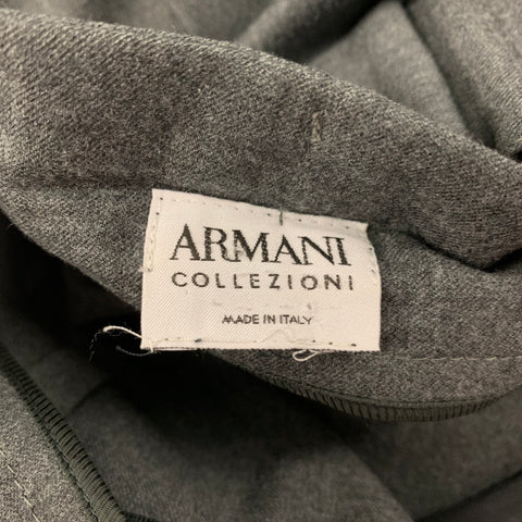 ARMANI COLLEZIONI Size XL Grey Heather Wide Leg Dress Pants