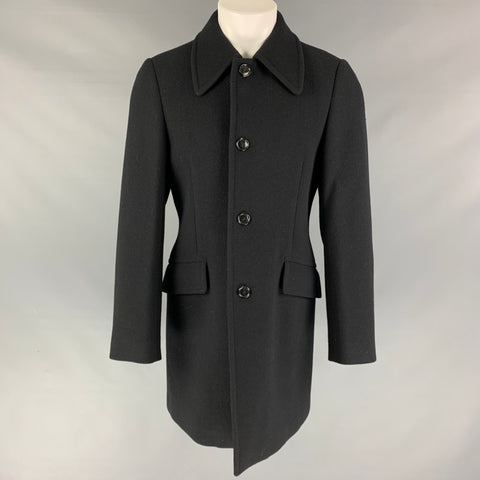 MIU MIU Taille 38 Manteau boutonné en laine/nylon noir