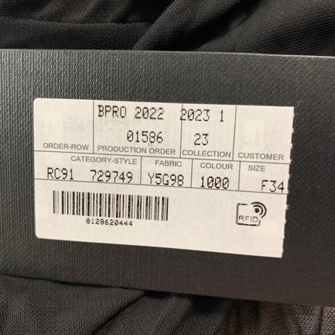 SAINT LAURENT Size 2 Black Cupro Ruched Long Sleeve Mini Cocktail Dress