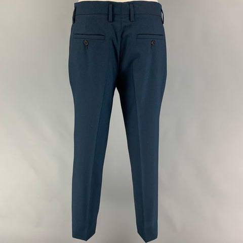 MARC JACOBS Size 38 Blue Wool Mohair Notch Lapel Suit