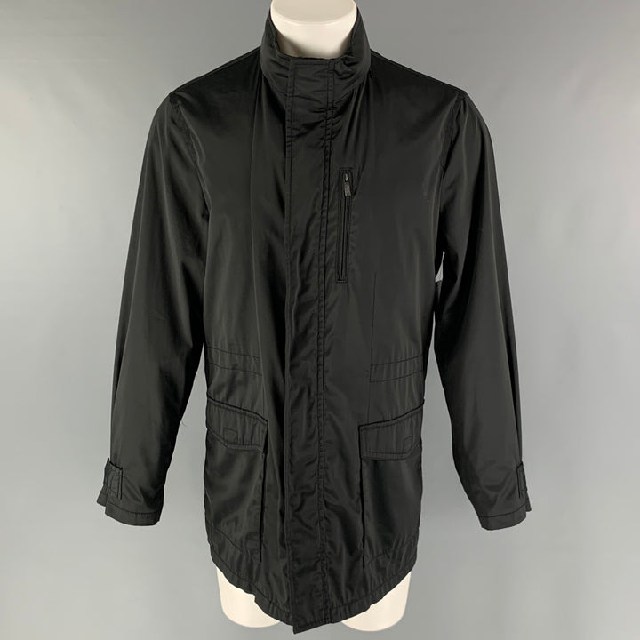 ARMANI COLLEZIONI Size 40 Black Polyester Windbreaker Jacket