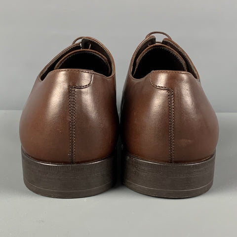 GIORGIO ARMANI Size 10 Brown Leather Lace Up Shoes