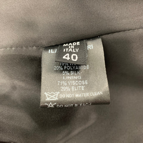 ILARIA NISTRI Size 4 Black Wool Blend Collarless Coat
