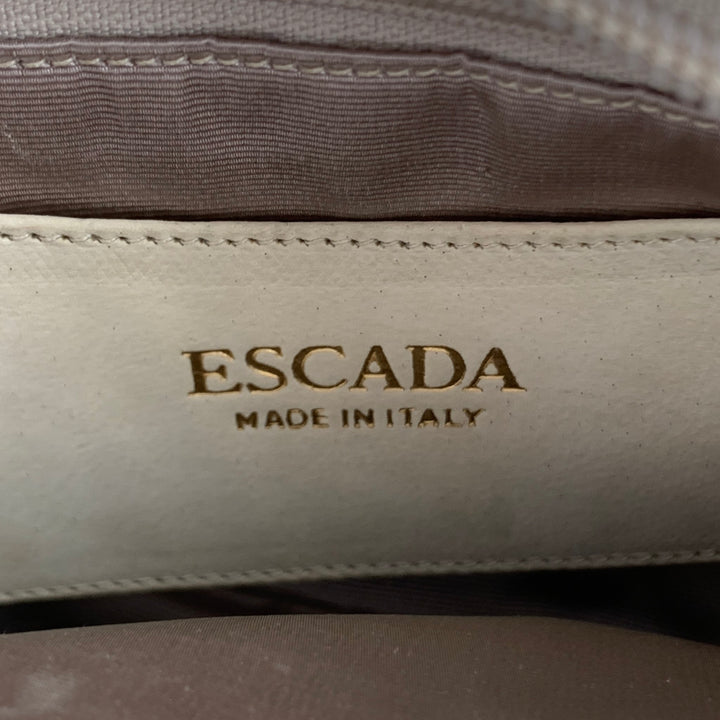 ESCADA Cream Quilted Suede Cross Body Handbag